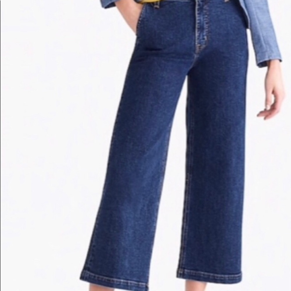 J.CREW 12” HIGH RISE WIDE LEG CROPPED DENIM JEANS NWT 29  NWT